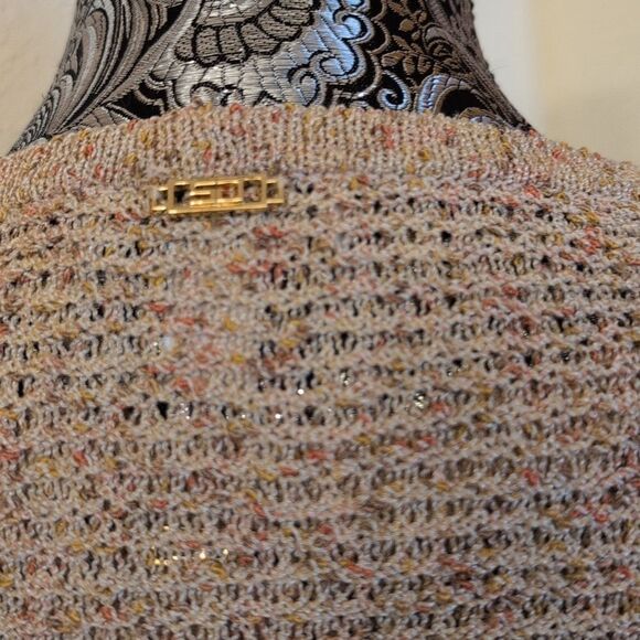 St. John knit cardigan set peach rose gold zip front size S - Picture 5 of 13